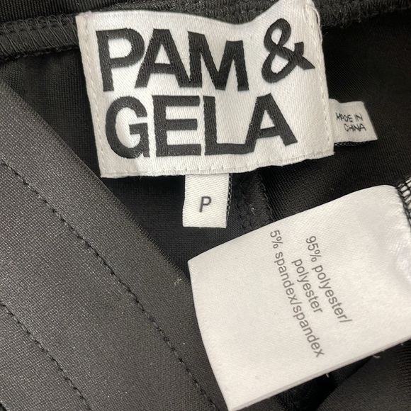 Pam & Gela Pants Women's SP Small Petite Black Pull On Skinny - Picture 8 of 11